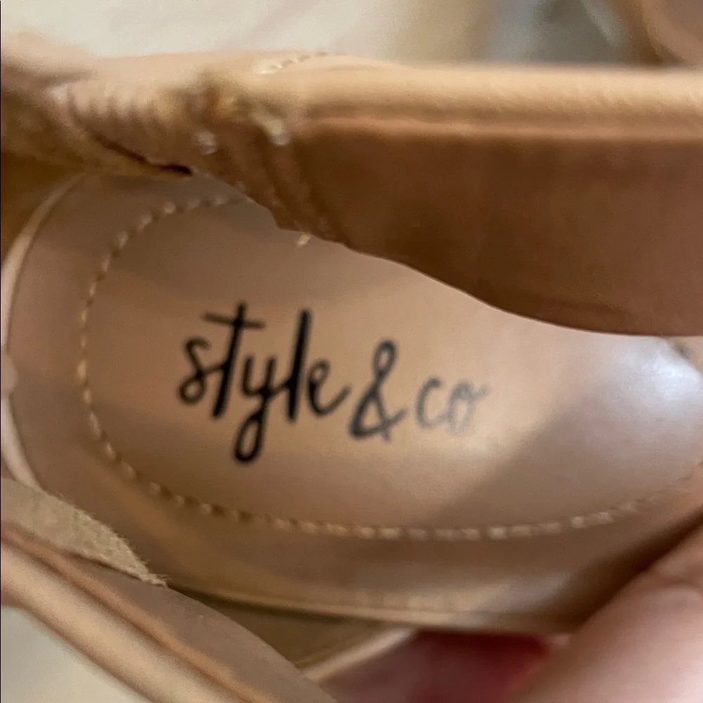 STYLE & CO NWT Women’s Size 9 Tan Beige Dress Formal Heels sandals - Picture 6 of 9